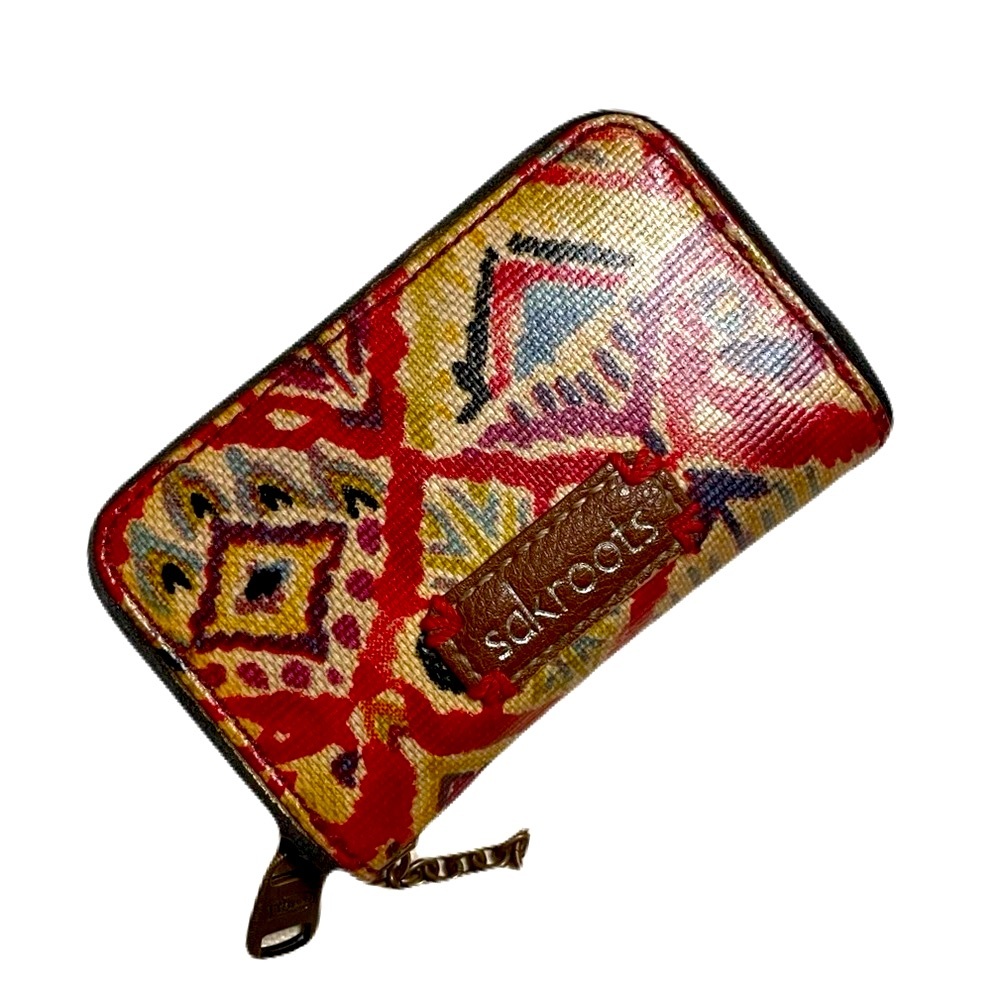 Sakroots Multicolor Red Yellow Blue Patterned Zip Wallet